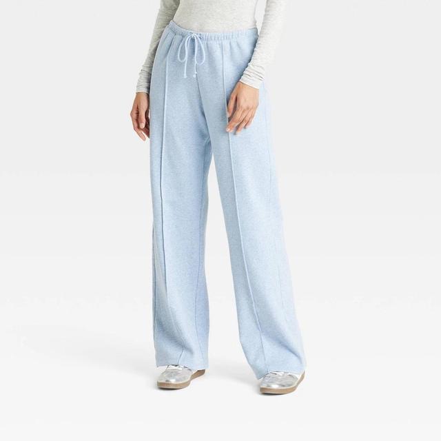 Womens High-Rise Wide Leg Sweatpants - Universal Thread Light Blue M Product Image