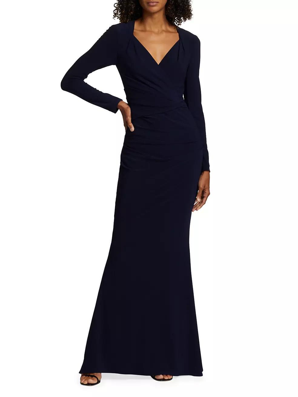 Jersey Crêpe Long-Sleeve Gown Product Image