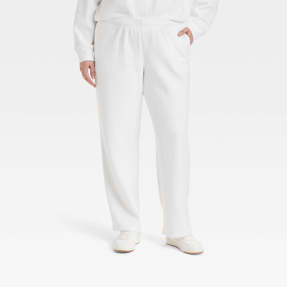 Womens Mid-Rise Straight Leg Sweatpants - Universal Thread White XXL product image