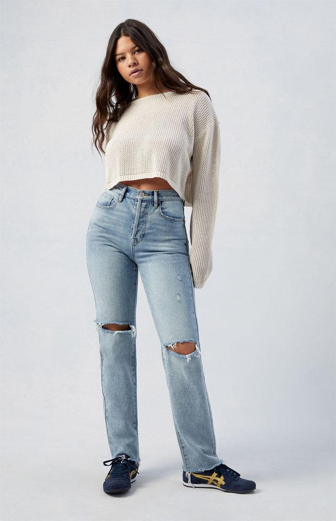 Women's Ripped Dad Jeans - Product Image