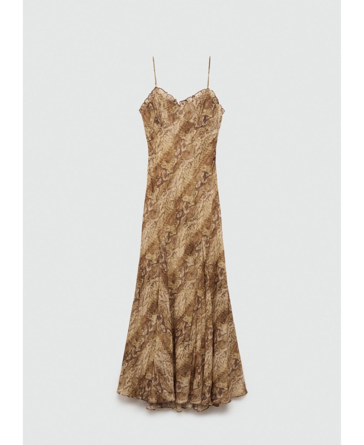 Mango Womens Snake Print Chiffon Dress Product Image