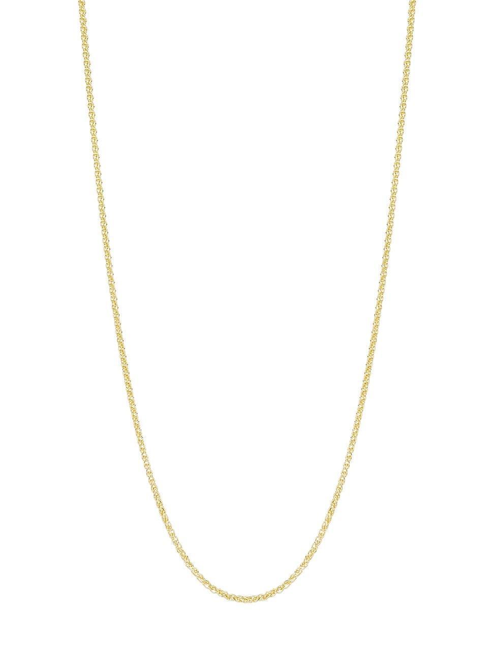 Womens Solid 14K Gold Round Wheat Chain Necklace Product Image