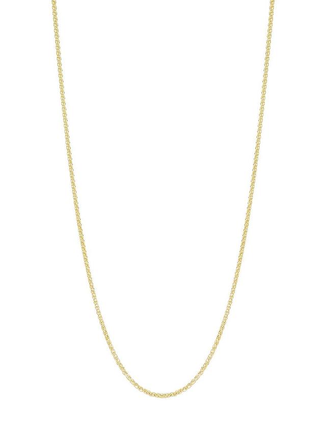 Womens Solid 14K Gold Round Wheat Chain Necklace Product Image