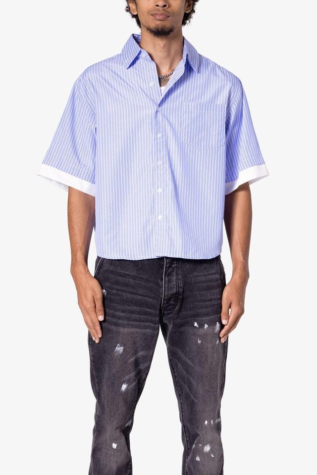 Dual Layered Striped Shirt - Blue Product Image