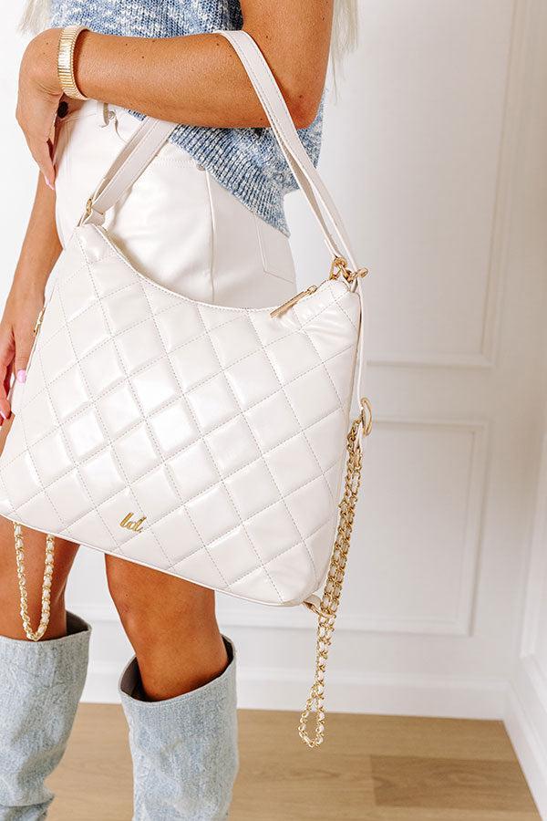 Central Avenue Faux Leather Tote In Ivory Product Image