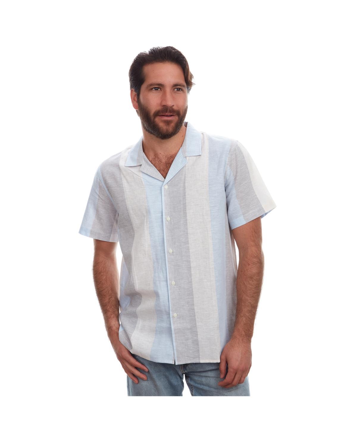 Px Mens Clothing Striped Linen Cotton Shirt Product Image