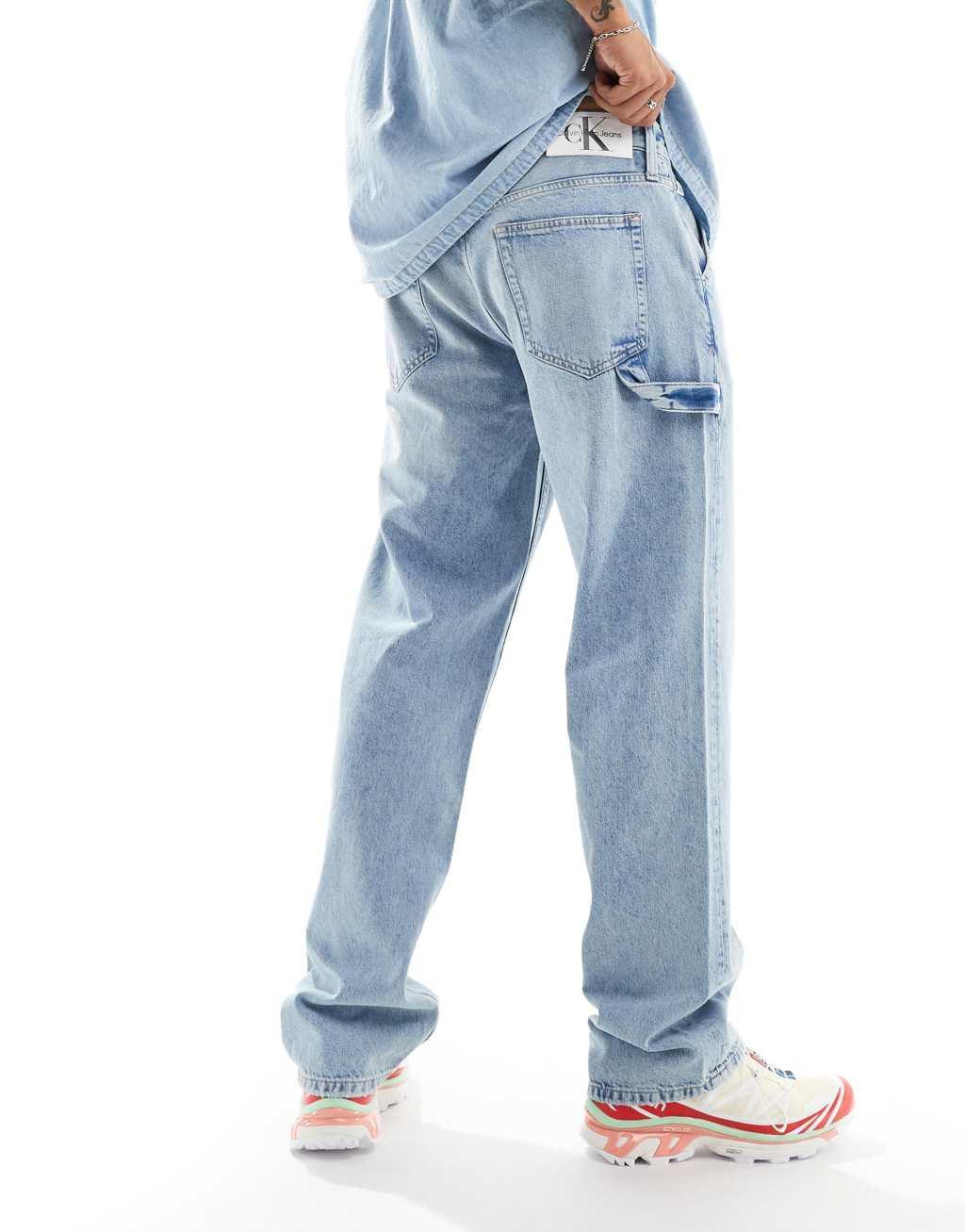 Calvin Klein Jeans 90s straight carpenter jeans in light wash Product Image