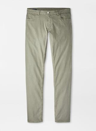 Peter Millar Mens Wayfare Five-Pocket Pant | Color: Sage Fog | Size: 30 Product Image