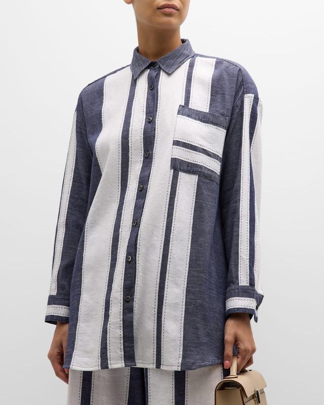 Womens Mariam Cotton Striped Shirt Product Image