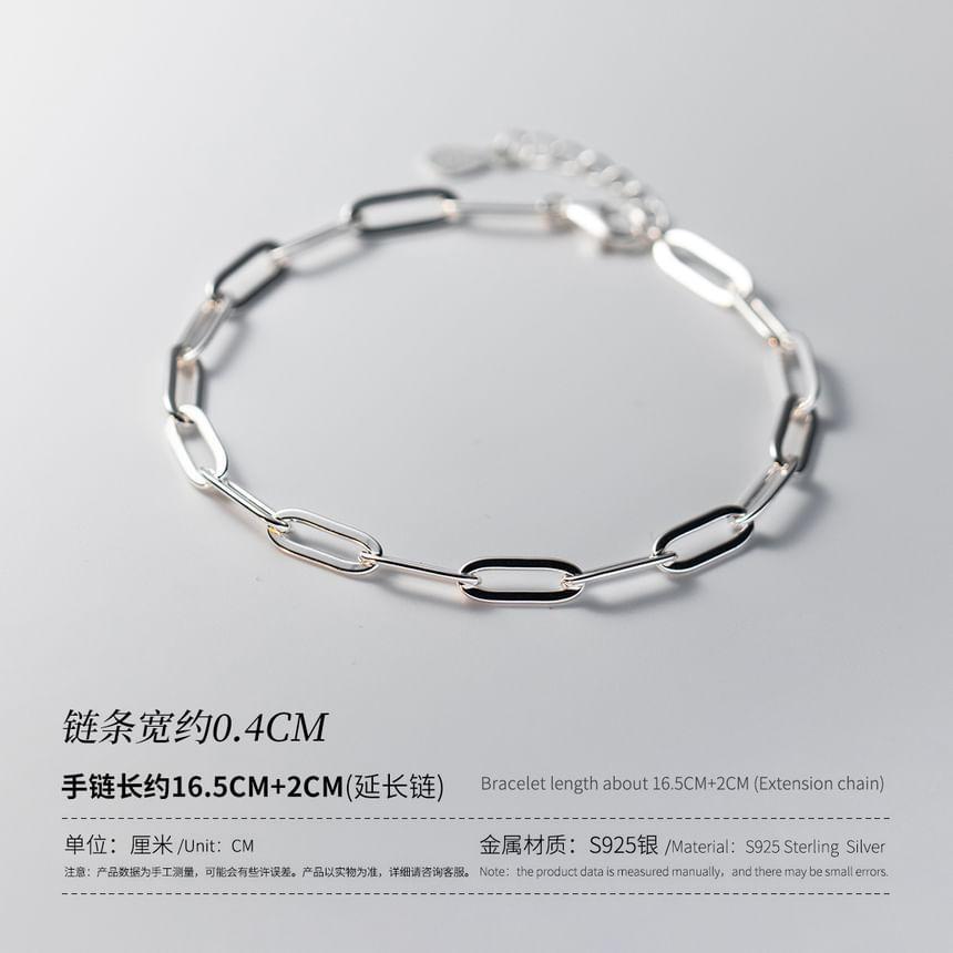 925 Sterling Silver Chain Bracelet Product Image