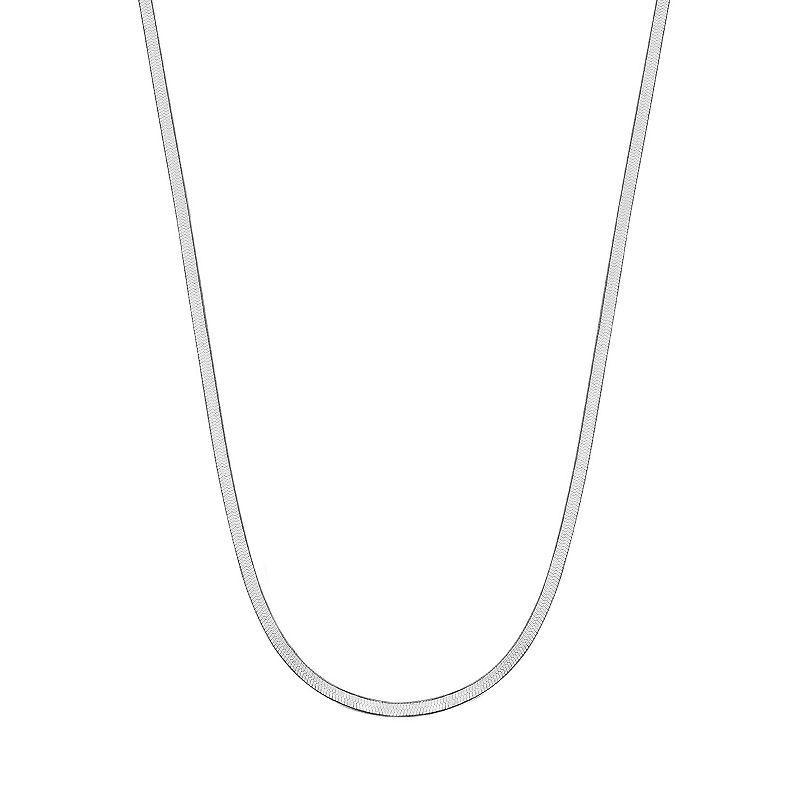 PRIMROSE Sterling Silver Herringbone Chain Necklace, Womens Product Image