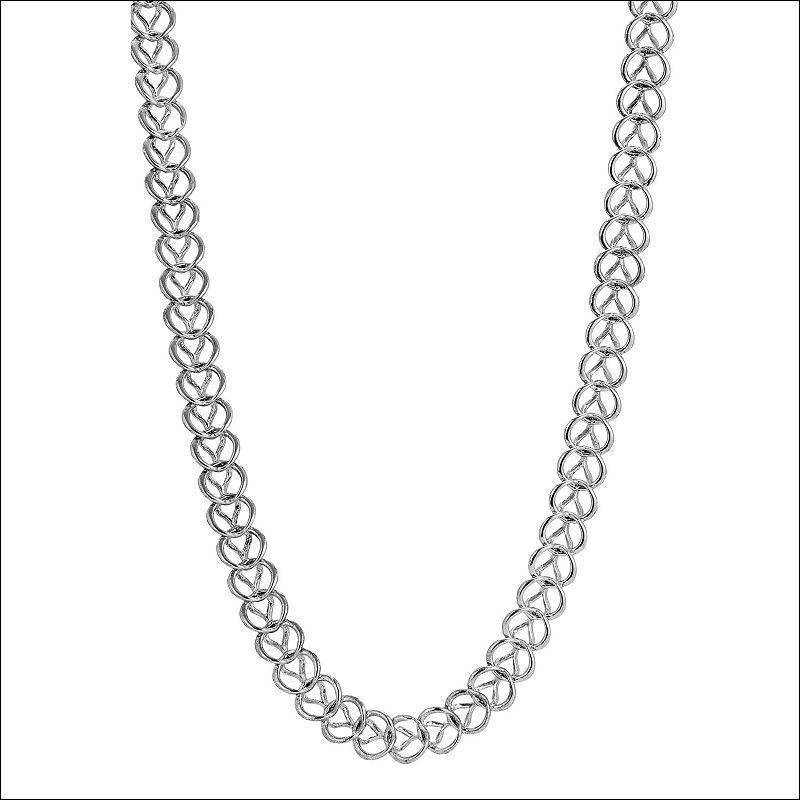 1928 Silver Tone Wide Link Chain Necklace, Womens Product Image