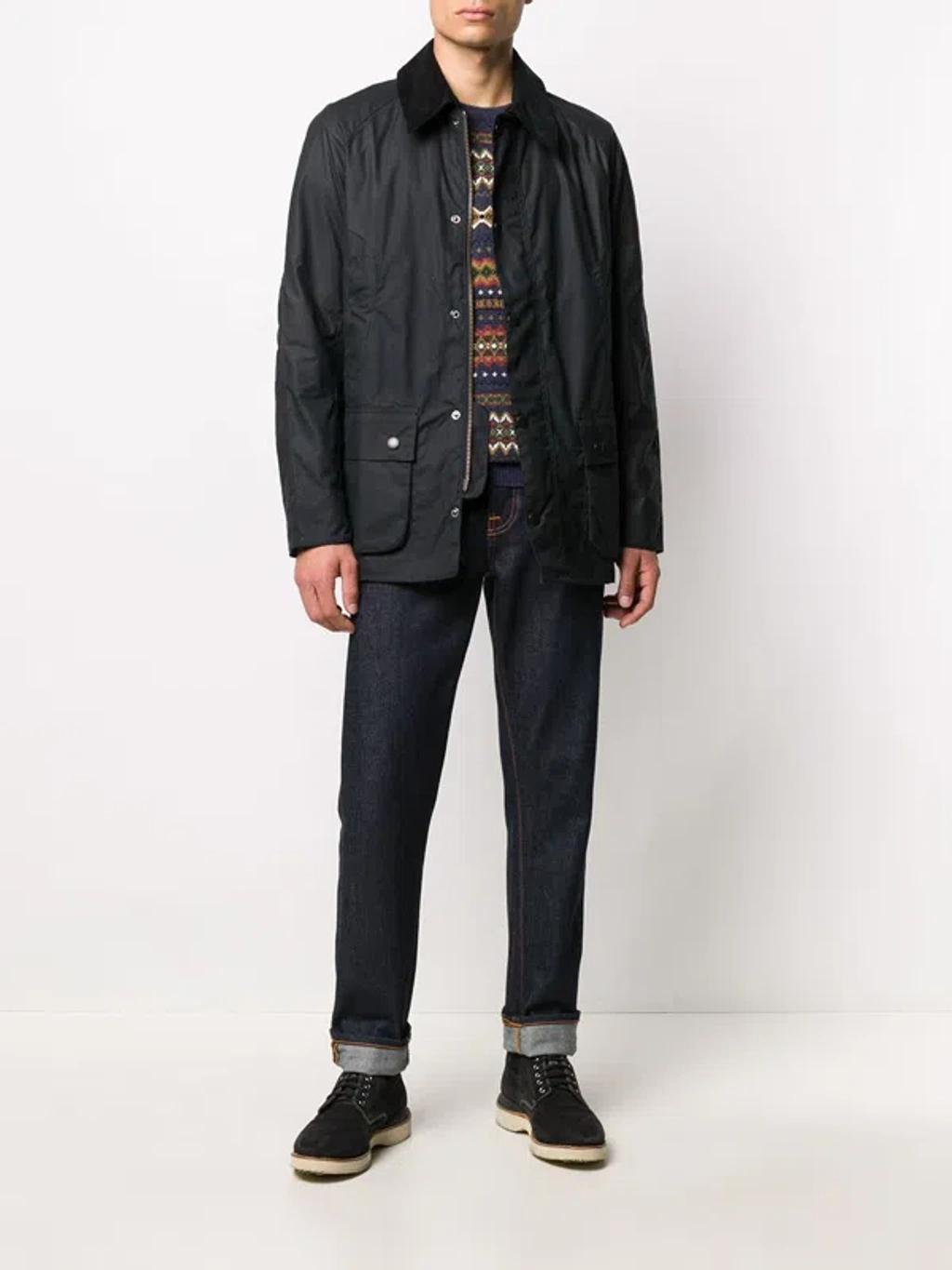 Ashby Wax Cotton Jacket In Blue Product Image