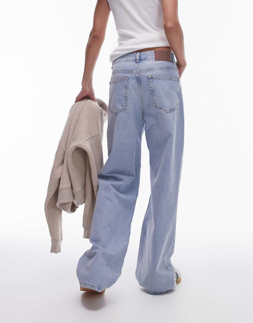 Topshop mid rise Column jeans in vintage bleach Product Image