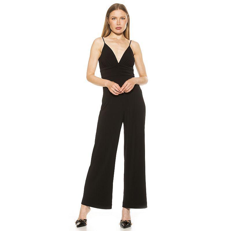 Womens ALEXIA ADMOR Eline V-Neck Wide-Leg Jumpsuit Product Image