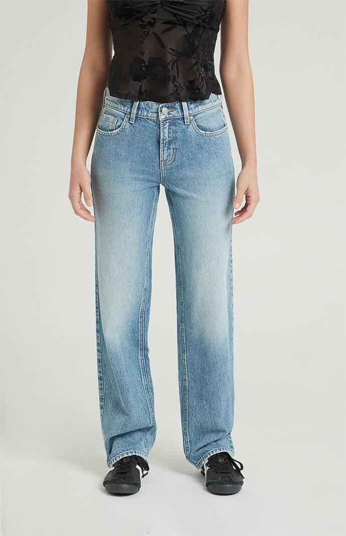 Womens Jordyn Stretch Low Rise Straight Leg Jeans - Product Image