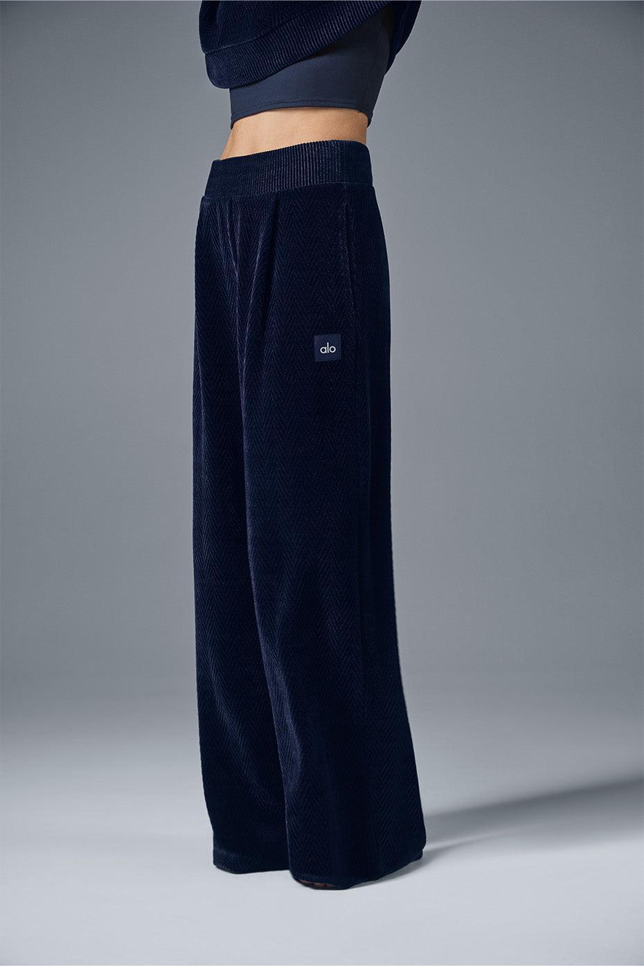 High-Waist Cozy Day Wide Leg Pant - Navy Female Product Image