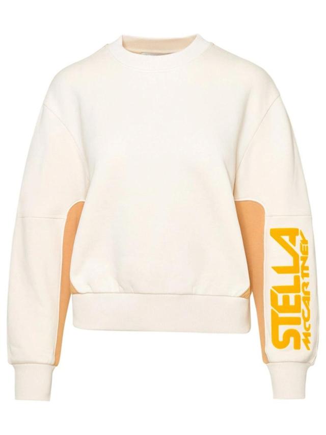 Logo-print Colour-block Sweatshirt In White Product Image