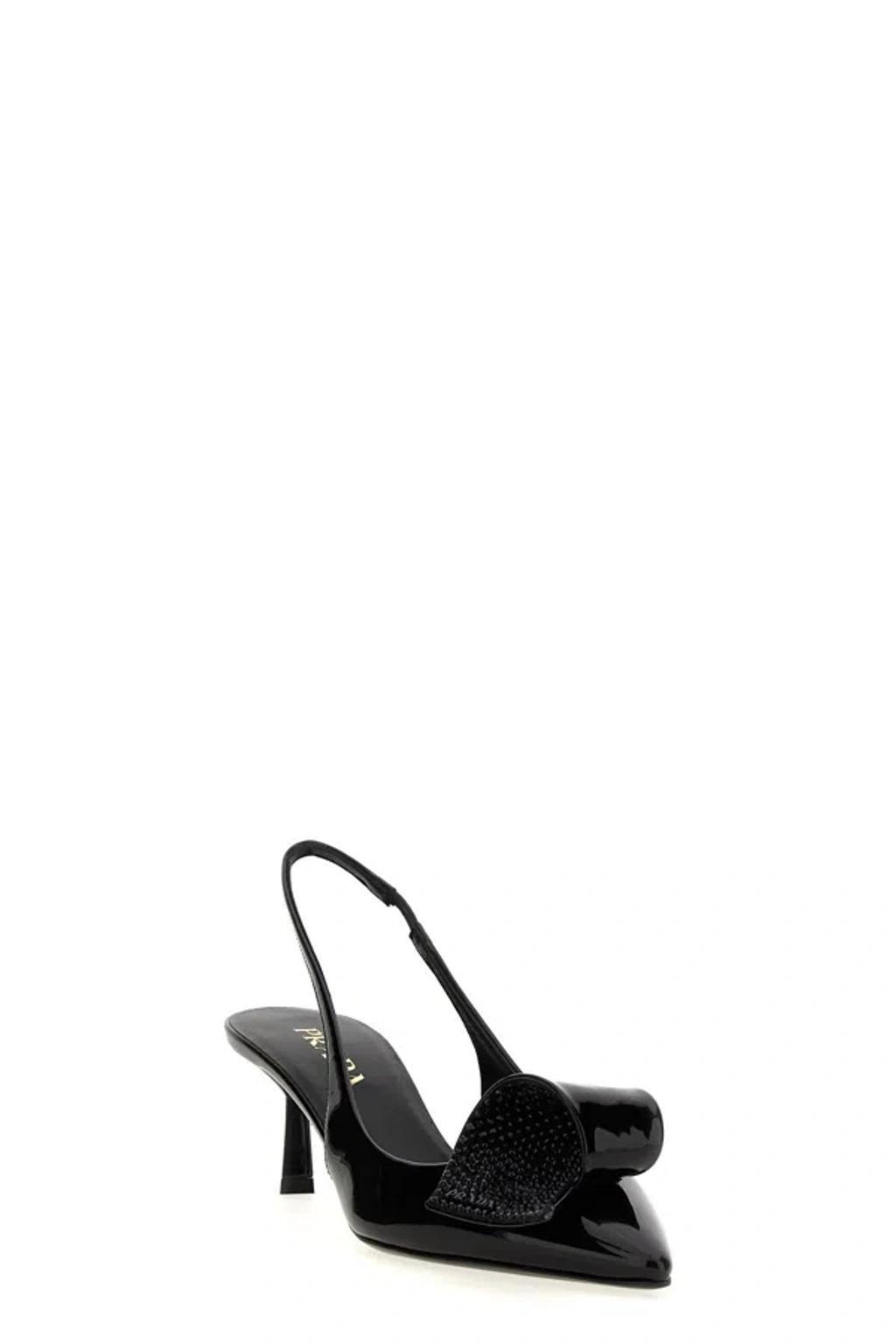 PRADA Embellished Slingback Pumps In Black Product Image