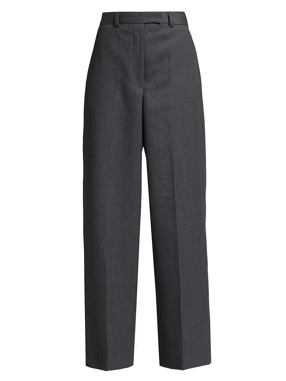 Womens High-Rise Wide-Leg Wool Pants product image