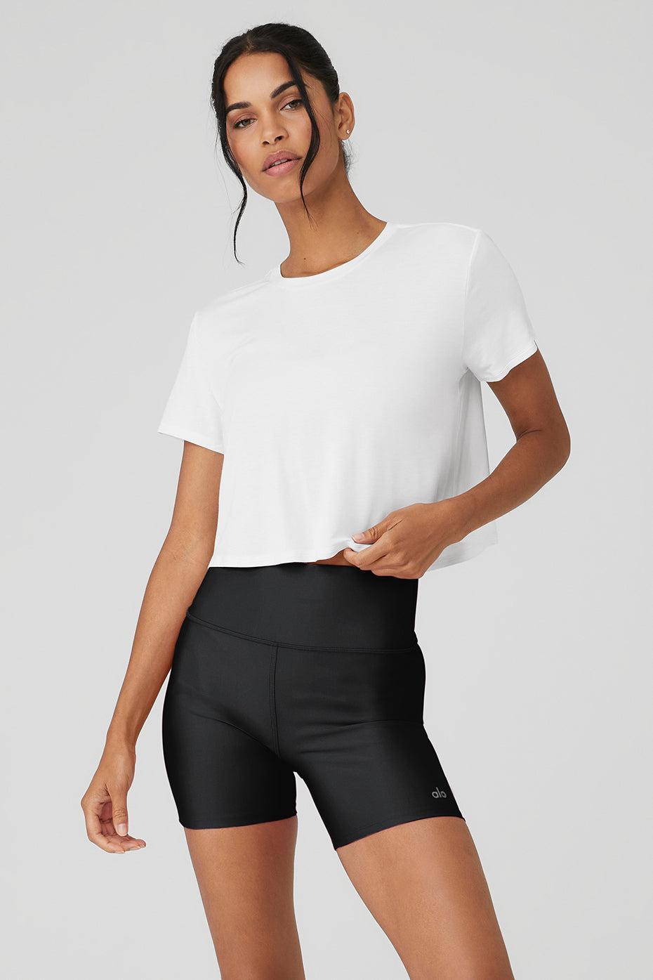 Cropped All Day Short Sleeve - White Female Product Image