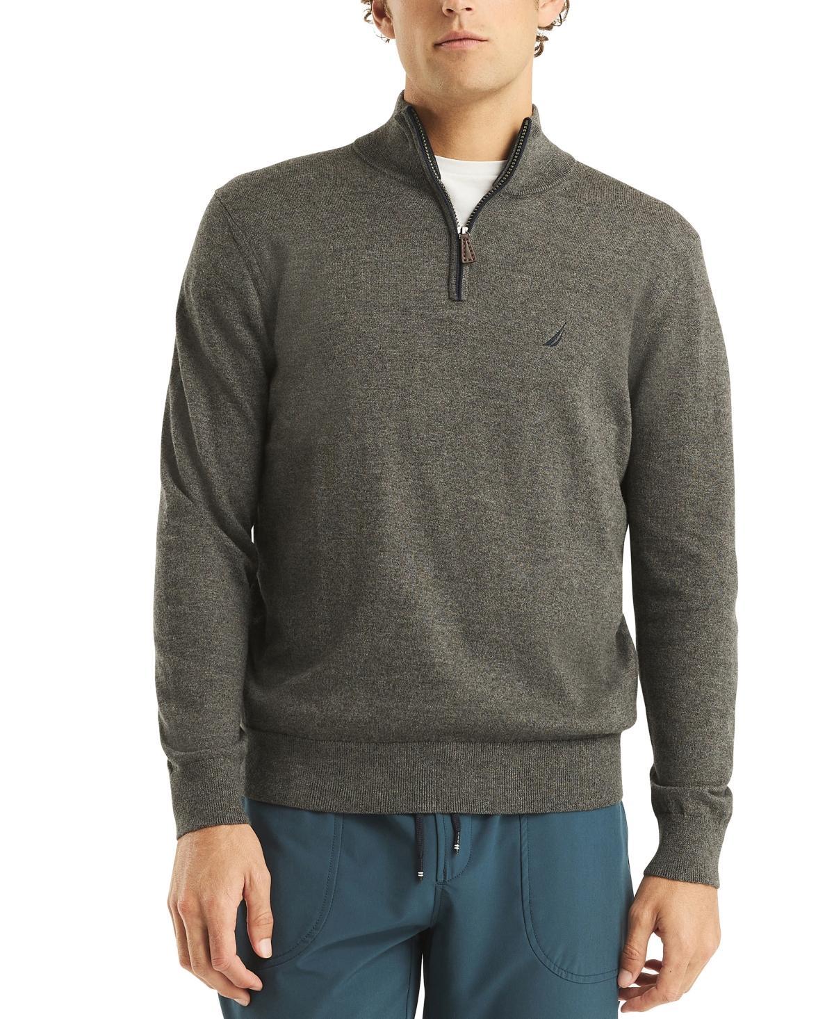 Nautica Mens Navtech Classic-Fit Solid Quarter-Zip Sweater Product Image