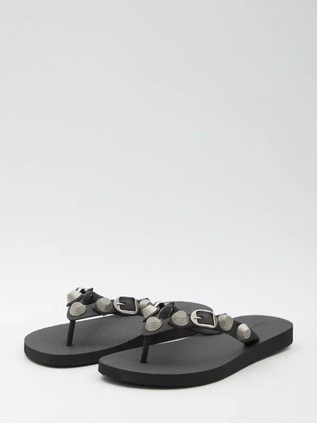 BALENCIAGA Cagole Thong Sandals In Black Product Image