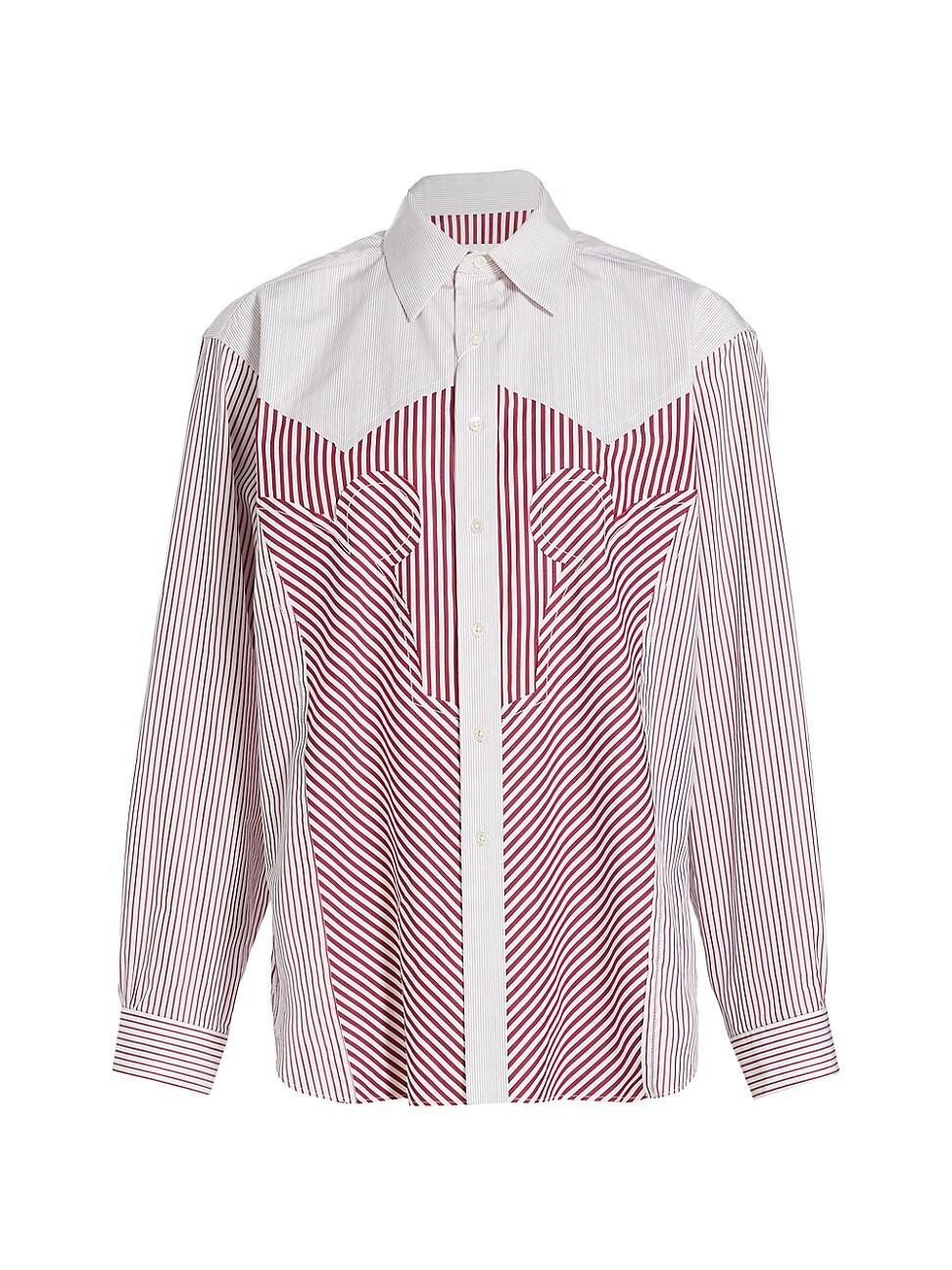 Womens Striped Cotton Poplin Shirt Product Image