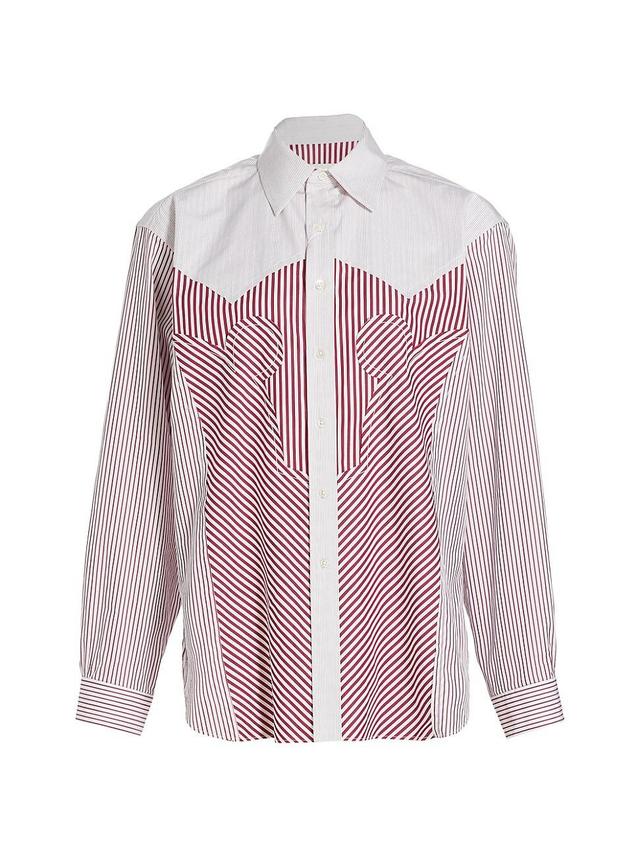 Womens Striped Cotton Poplin Shirt Product Image