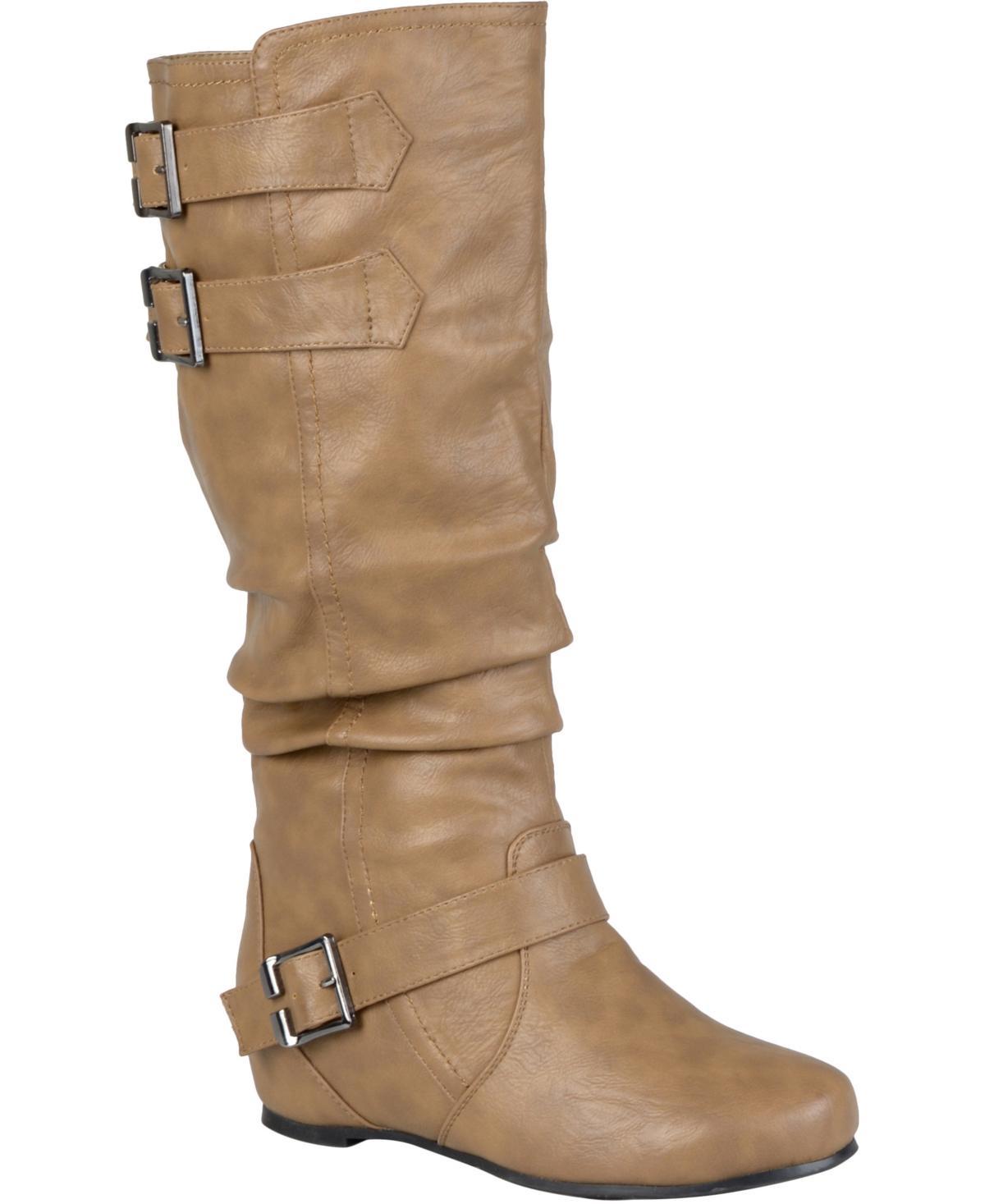 Journee Collection Womens Tiffany Wide Calf Slouch Buckle Mid Shaft Boots Product Image