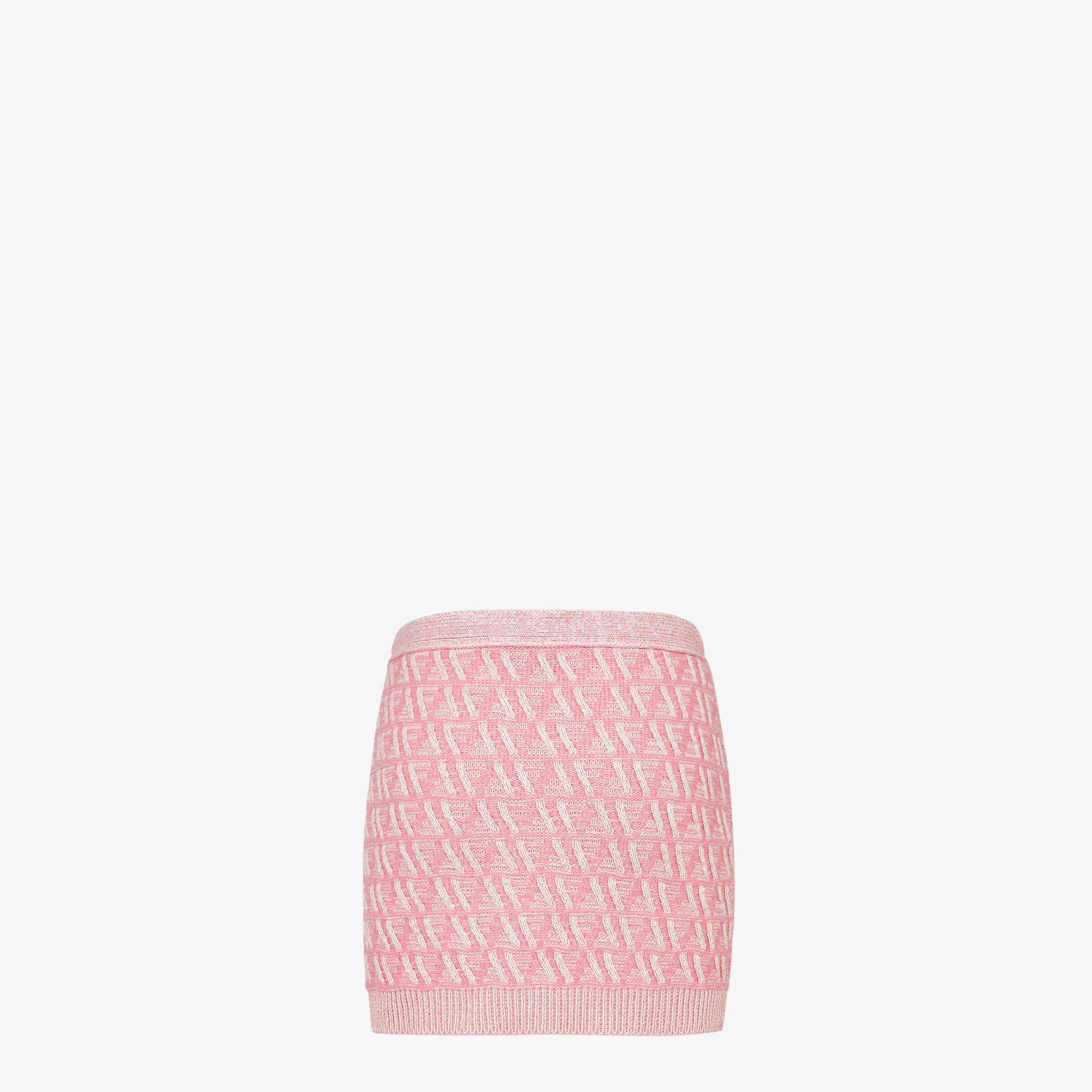 SkirtLunar New Year pink cashmere and wool mini-skirt Product Image