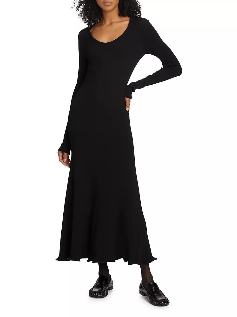 Elie Ribbed Long-Sleeve Maxi Dress Product Image