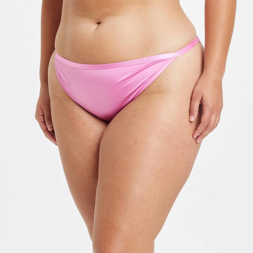 Women's Satin Cheeky Underwear - Auden™ Pink Dahlia 2X Product Image