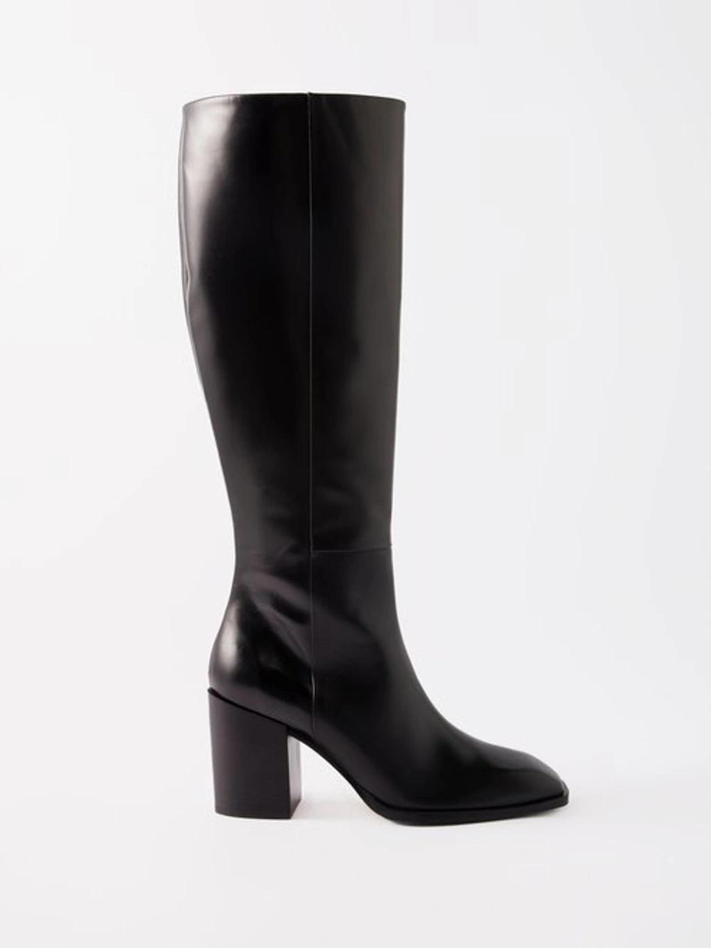 Teresa 75 Leather Knee-high Boots In Black Product Image