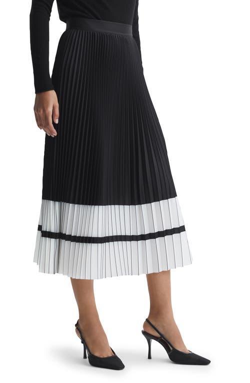 Womens Marie Satin Pleated Midi-Skirt Product Image