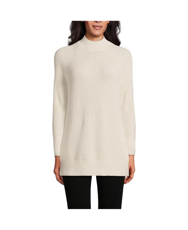 Lands End Womens Drifter Shaker Easy Fit Mock Neck Sweater Product Image