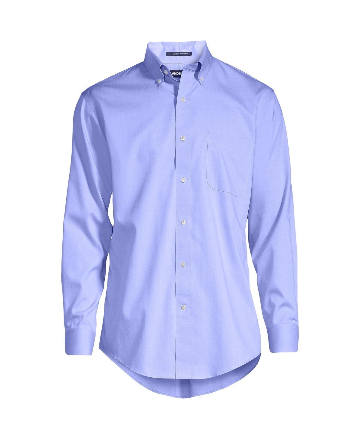 Lands End Mens Traditional Fit Solid No Iron Supima Pinpoint Button-down Collar Dress Shirt Product Image