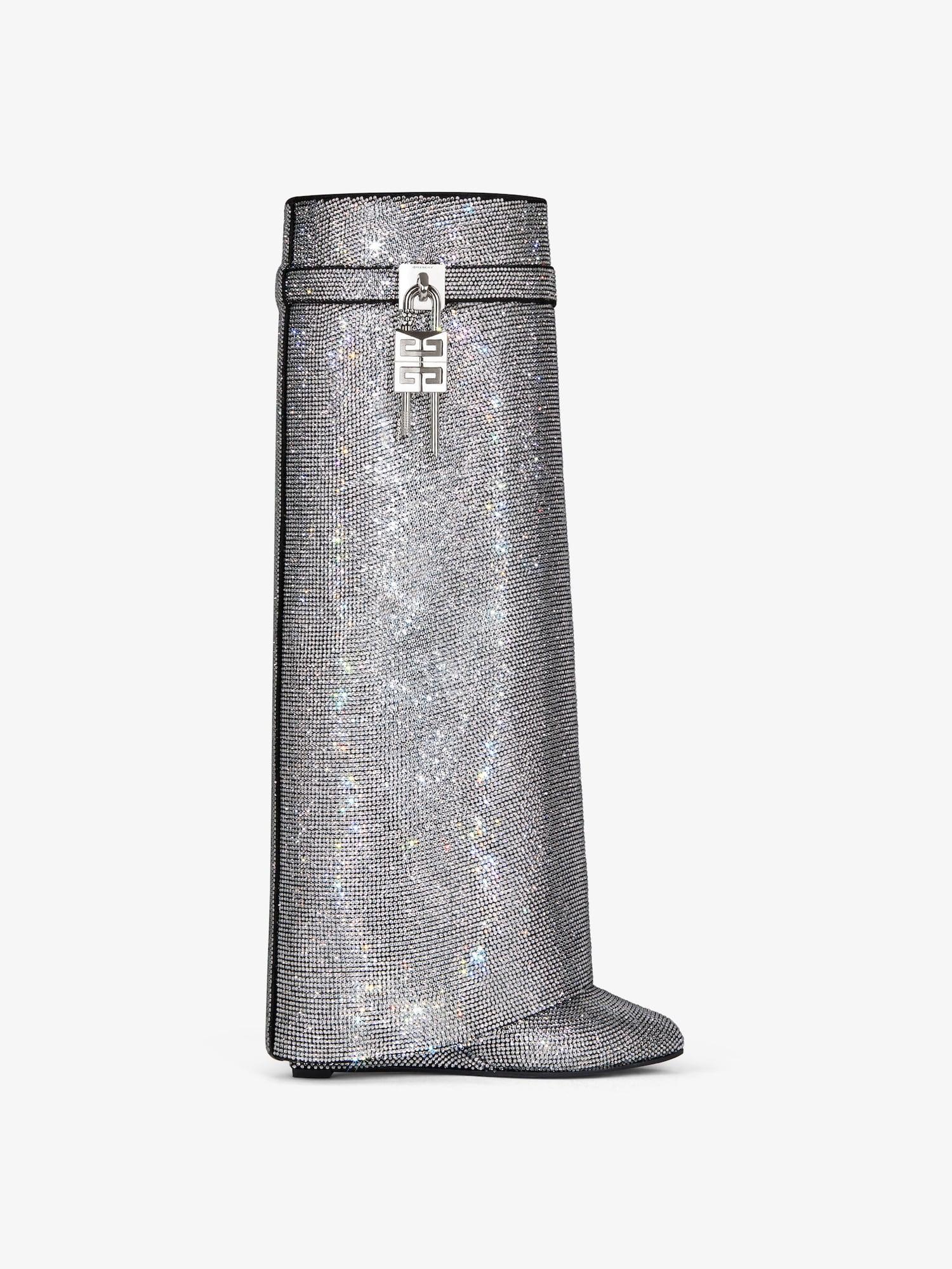 Shark Lock boots in suede with strass Product Image