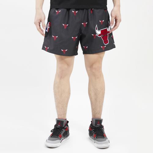 Pro Standard Mens Pro Standard Bulls Mini Logo Woven Shorts - Mens Black/Black Product Image