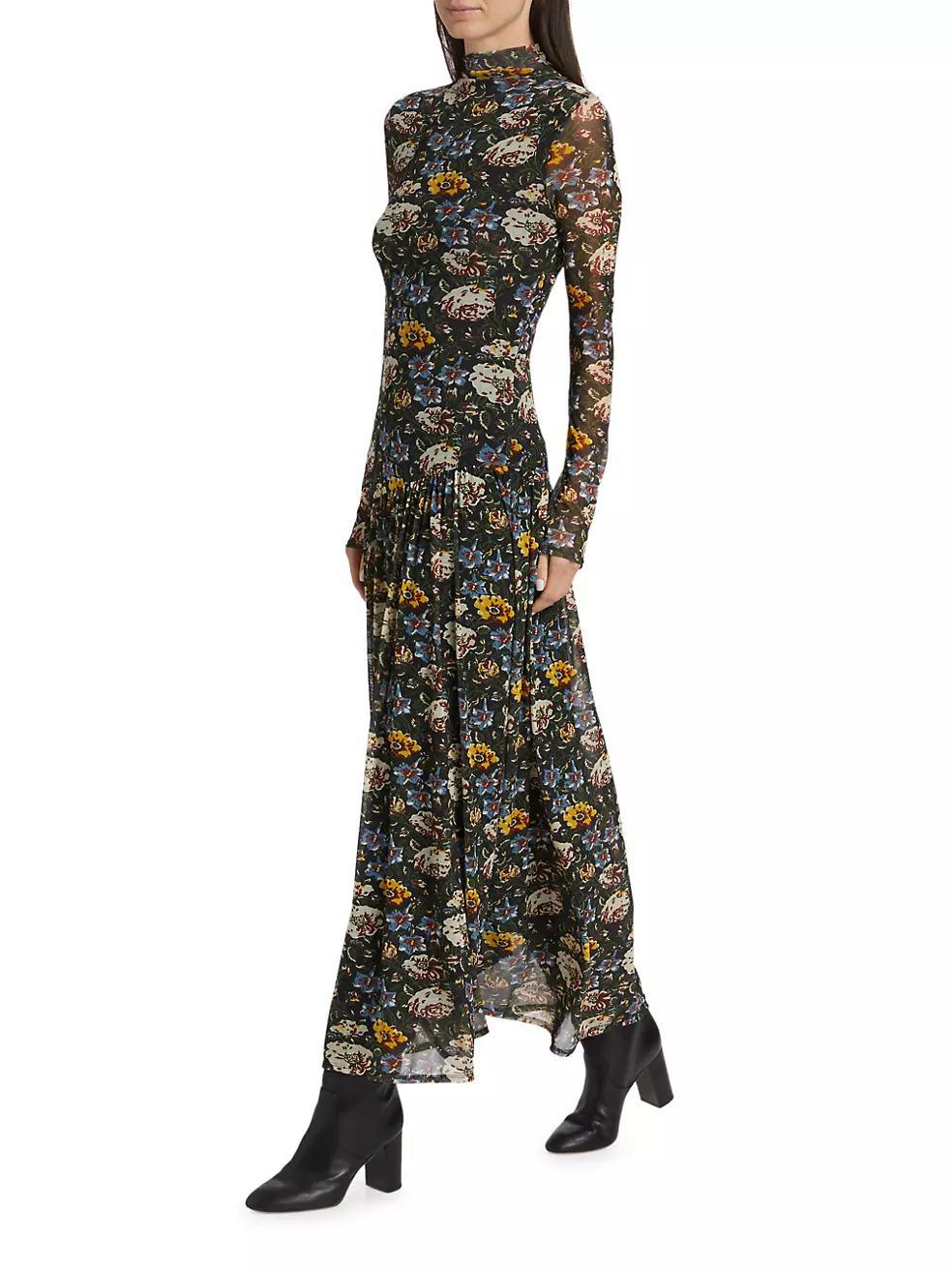 Mirabelle Floral Long-Sleeve Maxi-Dress Product Image