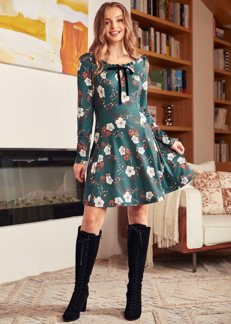 Woodstock Wanderer Scoopneck Fit & Flare Dress Product Image