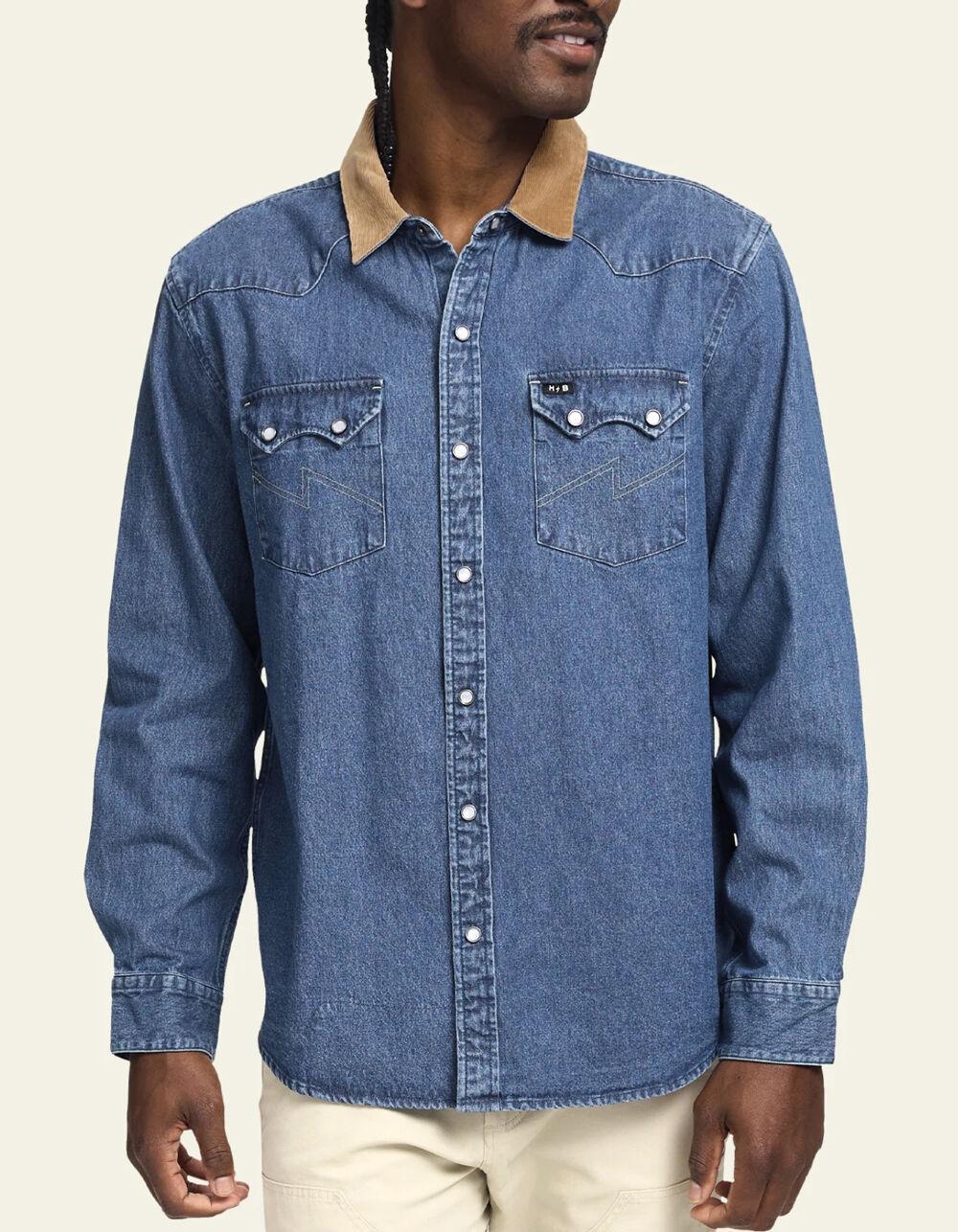 HOWLER BROTHERS Dust Up Mens Long Sleeve Denim Snap Shirt Product Image