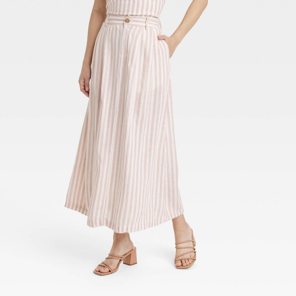 Womens Americana Picnic A-Line Maxi Skirt - A New Day /Cream Striped M Product Image