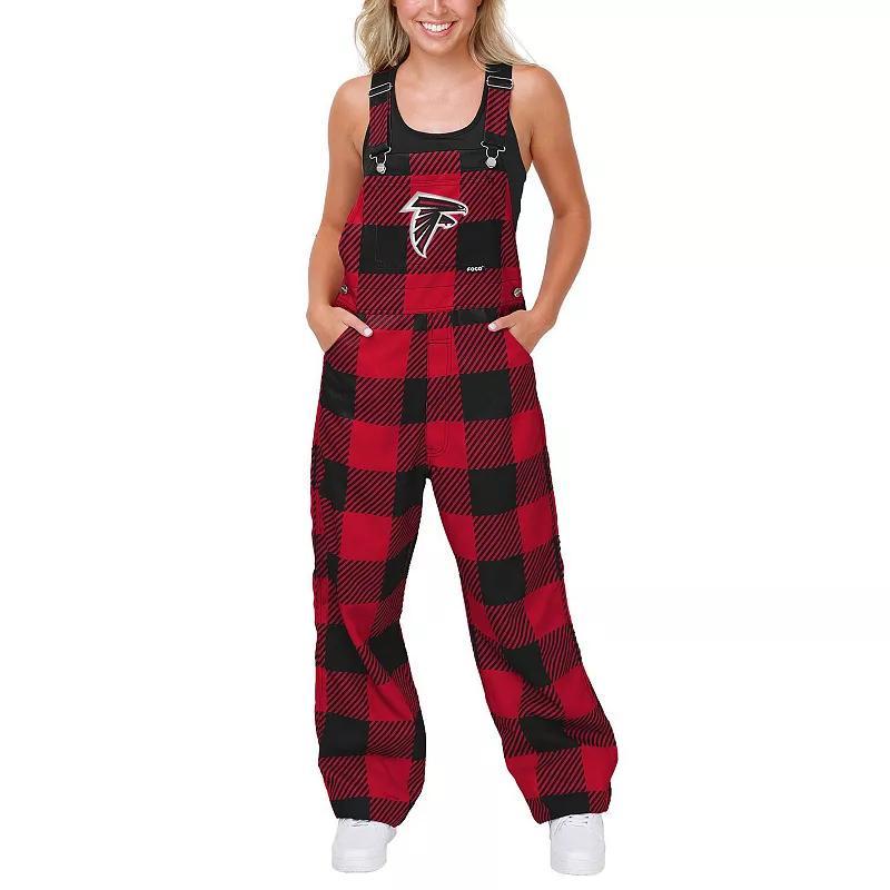 Womens FOCO Atlanta Falcons Big Logo Plaid Overalls Product Image