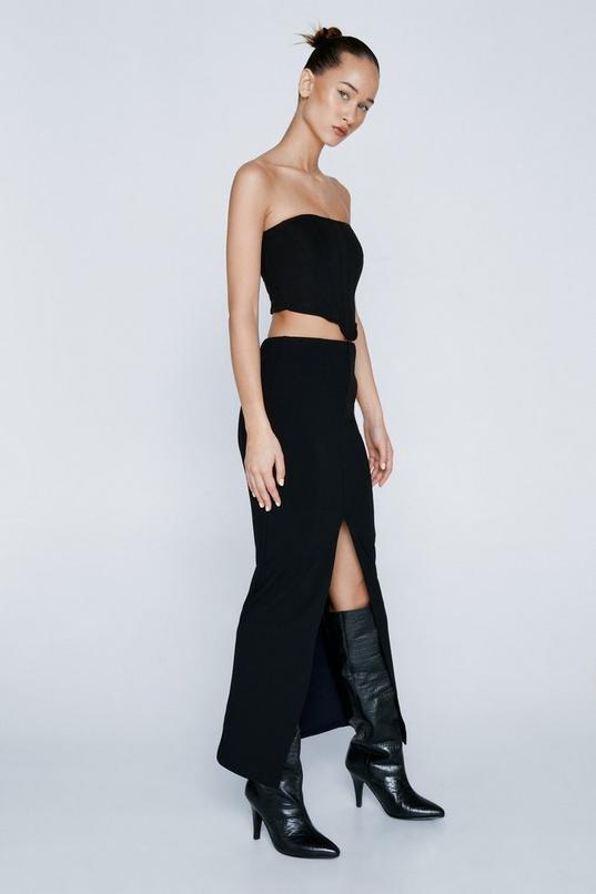 High Waist Split Front Maxi Skirt Product Image