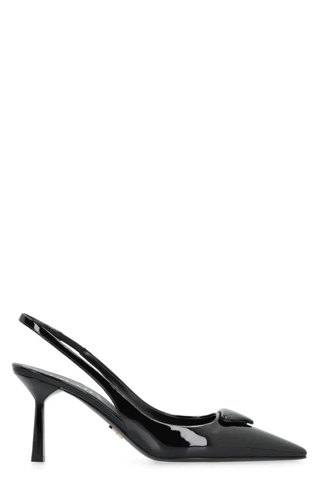 PRADA Patent Leather Slingback Pumps In Black Product Image