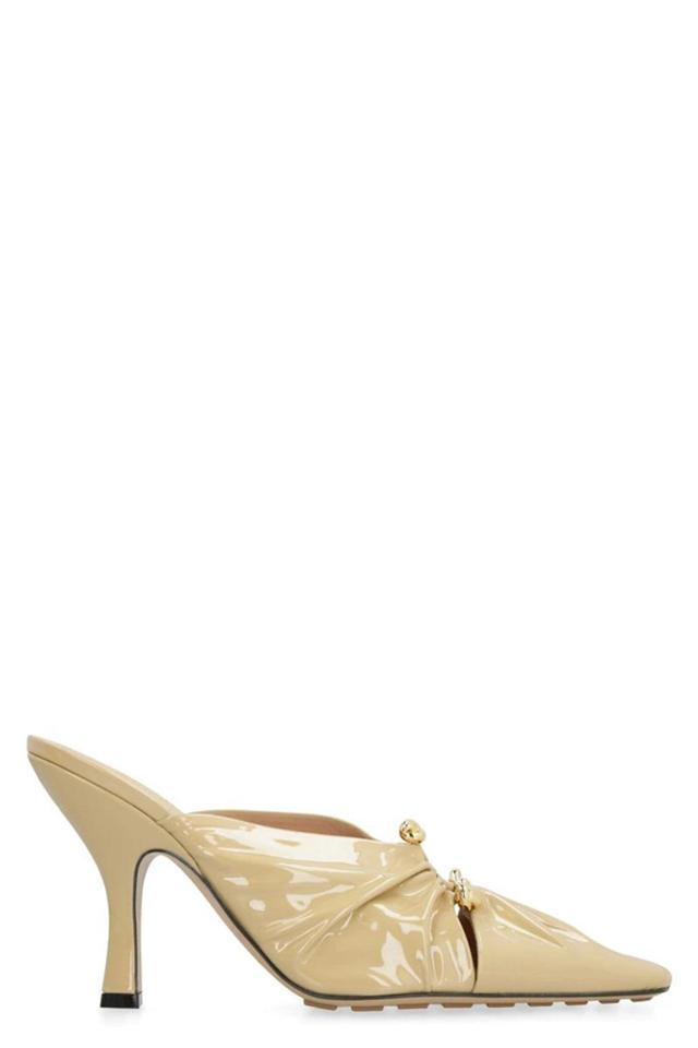 Bunnie Patent Leather Mules In Beige Product Image