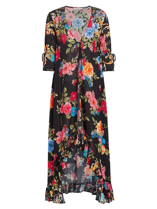 Womens Floral High-Low Cover-Up Product Image