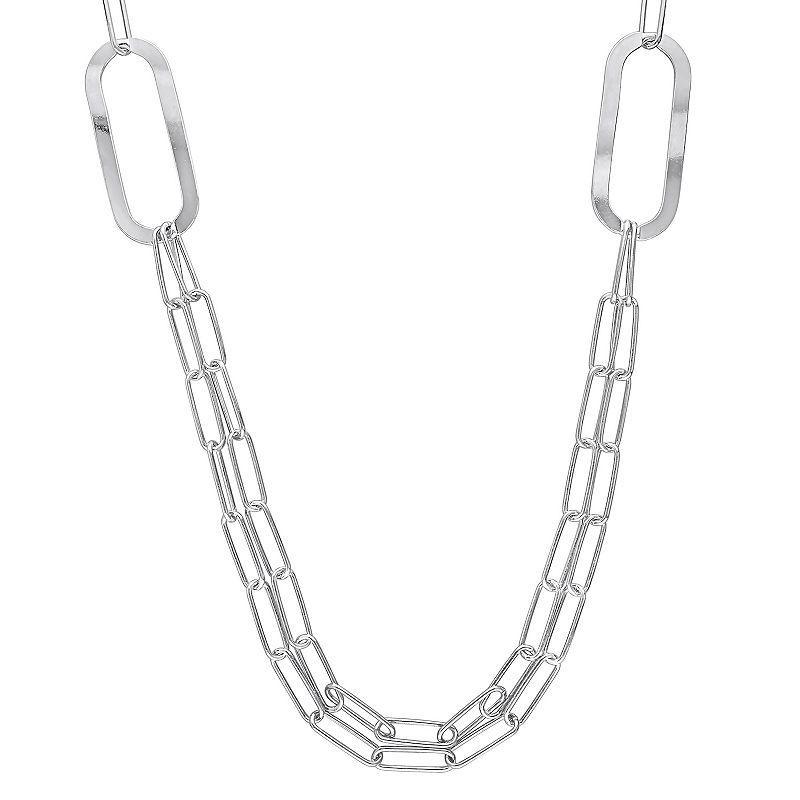 Stella Grace Sterling Silver Multistrand Oval Link Chain Necklace, Womens Product Image