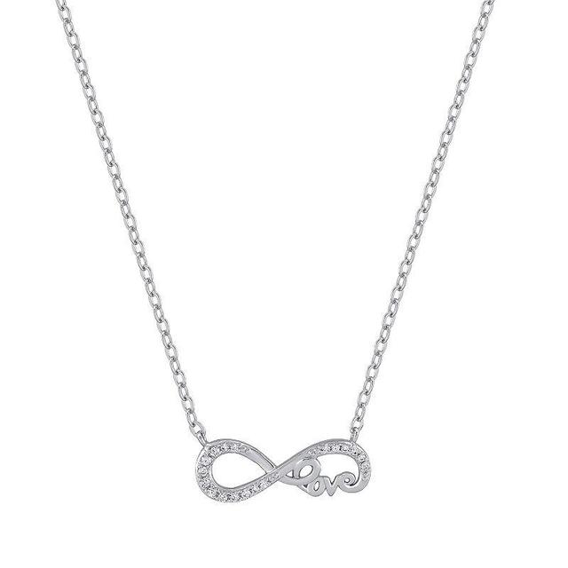 OLIVIA AND HARPER Sterling Silver Cubic Zirconia Infinity Love Necklace, Womens Product Image